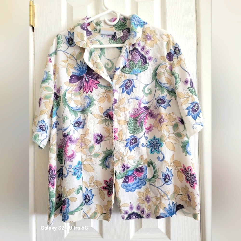 5/$15 Y2K Alfred Dunner button down blouse - Picture 1 of 5
